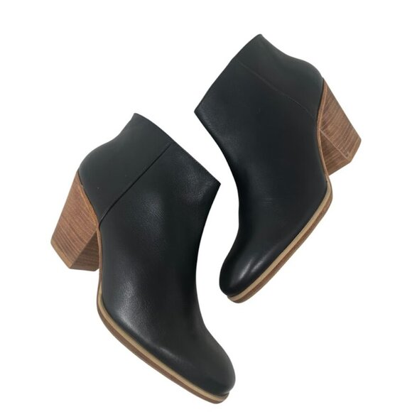 Rachel Comey Mars Black Leather Stacked Heel Ankle Boots 8 Modern Minimalist - Picture 7 of 13